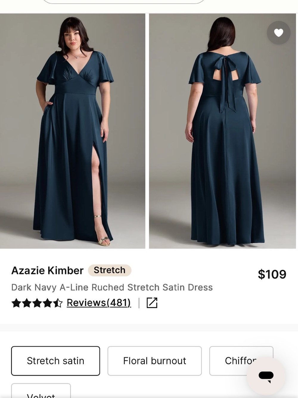 Azazie Dark Navy Maxi Dress with V-Neck and Back Tie